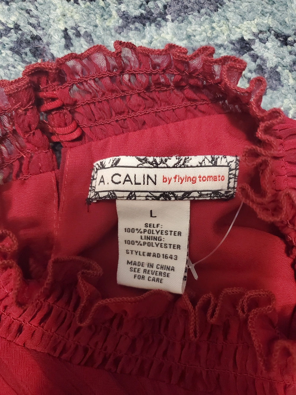 A. Calin Ruffle Hem Long-Sleeve Dress - Picture 7 of 7